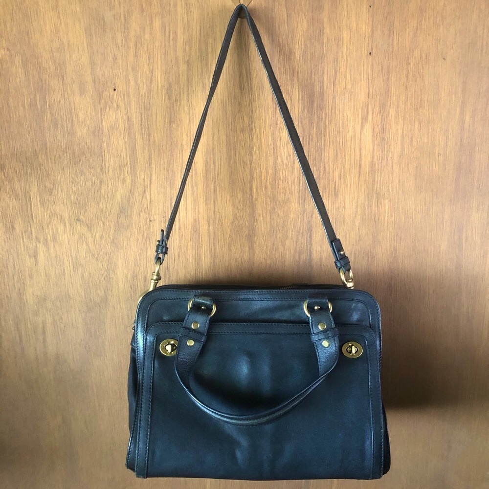 Steven Alan Black Leather Satchel Bag